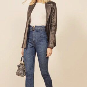 Reformation Kayo High Rise Belted Skinny Jeans Women's Size 30 Wash Newport